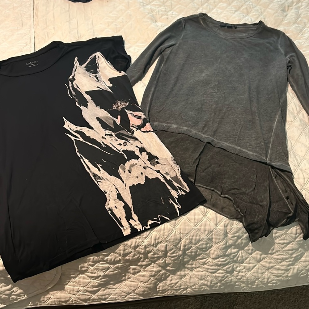 All Saints tops black and grey
